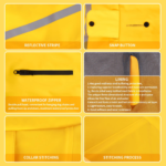 Bright Yellow Waterproof Dog Raincoat - Reflective, Adjustable & Windproof for All Breeds - Image 5