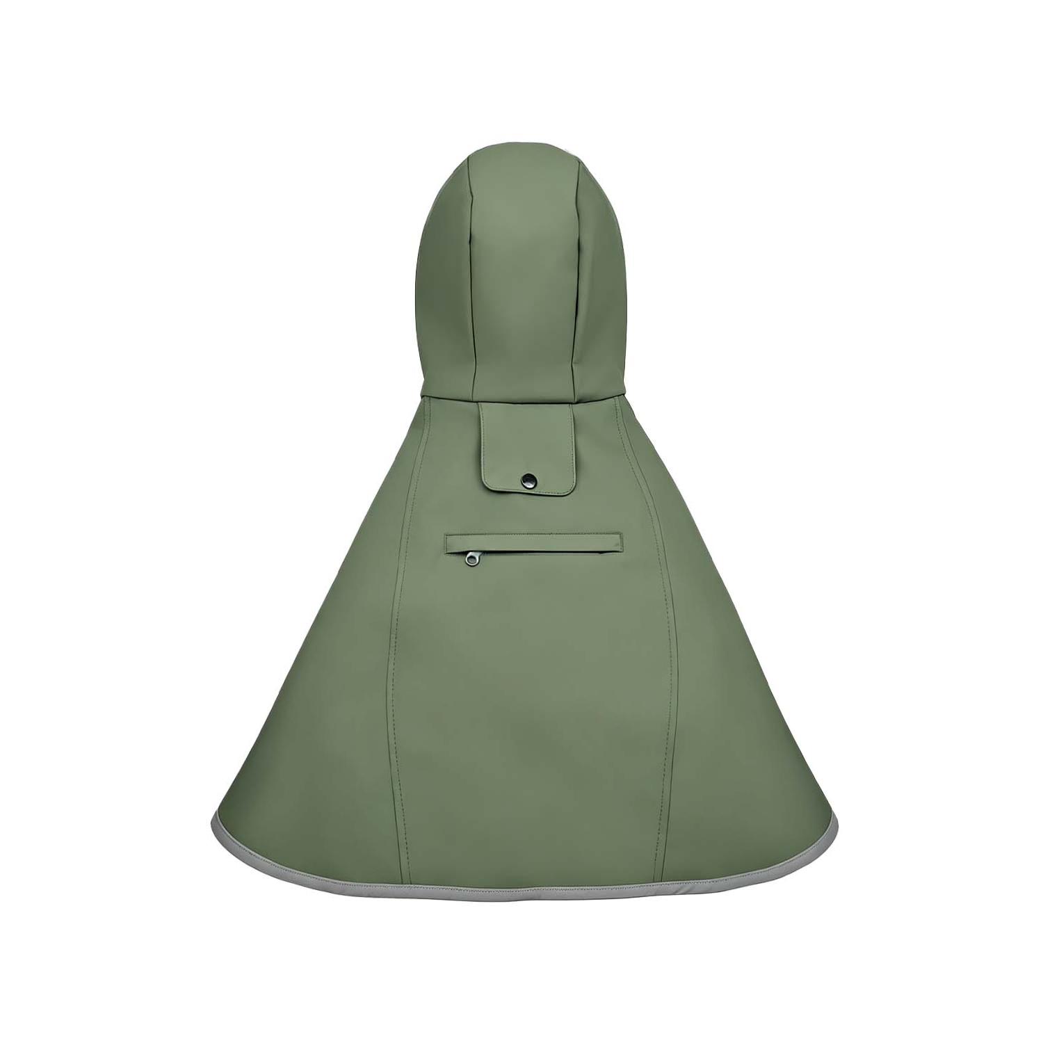 1.1正面 Army Green Dog Raincoat - Waterproof, Adjustable & Leash-Friendly with Treat Pocket - Image 1
