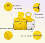 Sunny Yellow Hooded Dog Raincoat - Waterproof, Reflective & Adjustable with Treat Pocket - Image 6