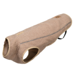 Beige Sherpa Fleece Dog Vest - Cozy Warmth, Reflective Trim & Zip-Up for Fall/Winter - Image 3