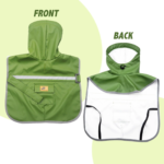 Green Hooded Dog Raincoat  Waterproof, Reflective & Adjustable with Snack Pocket - Image 3