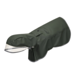 Army Green Full-Cover Dog Raincoat - Waterproof, Reflective with Clear Face Shield & Leash Hole