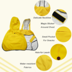 Bright Yellow Hooded Dog Raincoat - Waterproof, Adjustable & Leash-Friendly with Treat Pocket - Image 5