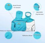 Sky Blue Hooded Dog Raincoat - Waterproof, Reflective & Adventure-Ready with Treat Pocket - Image 4