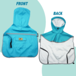 Sky Blue Hooded Dog Raincoat - Waterproof, Reflective & Adventure-Ready with Treat Pocket - Image 3