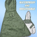 Army Green Dog Raincoat - Waterproof, Adjustable & Leash-Friendly with Treat Pocket - Image 5